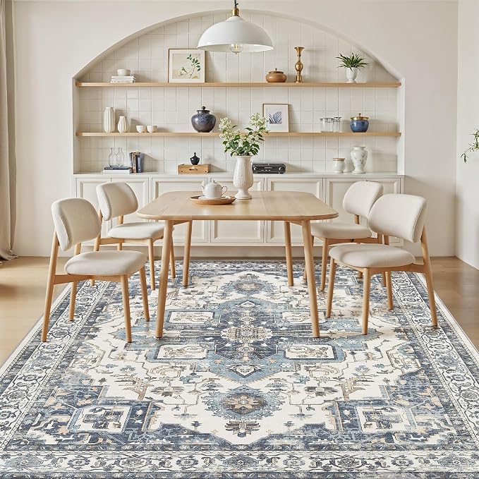 9x12 Washable Area Rugs for Living Room, Large Rug Non Slip Backing Vintage - Image 6