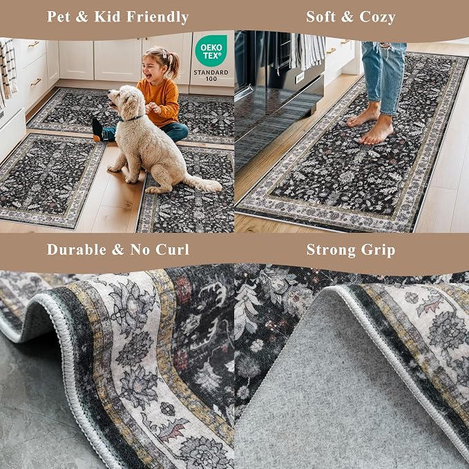 3-Piece Washable Kitchen Rug Set of 3 - Image 5