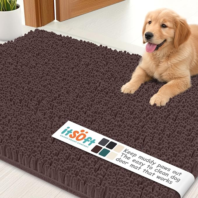 Dog Rugs for Muddy Paws 34x21 | Cleaner Mud Free Floors | Muddy Dogs Mats for by ITSOFT