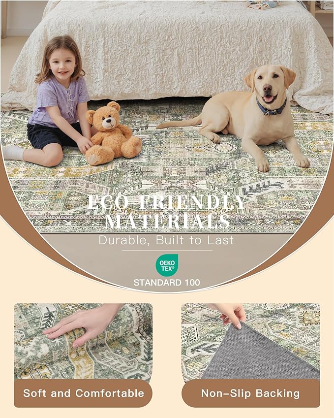 Madane Runner Rug 2x8, Washable Hallway Runner Rugs, Non-Slip Low-Pile Soft - Image 5