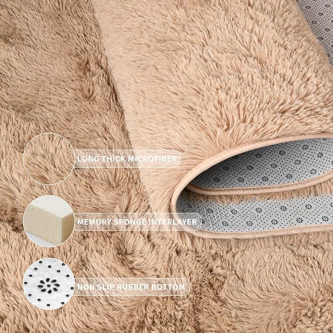 Tepook Super Soft Fluffy Rugs for Bedroom, Shag 5x8 Area Rugs for Living Room - Image 5