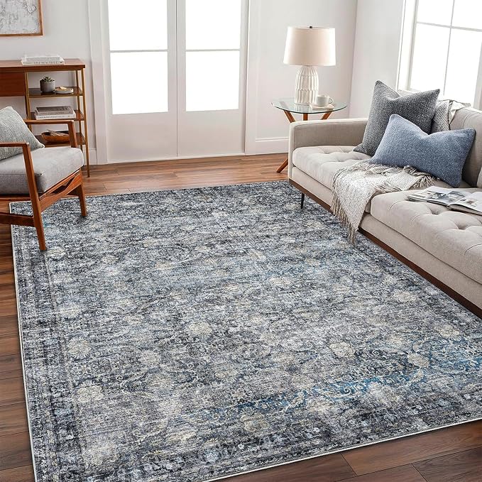 CHAMPLANT Area Rug 5'x7' Washable Rug Vintage Traditional Floor Cover Thin by CHAMPLANT