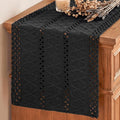 Artoid Mode Black Woven Farmhouse Hollow Table Runner 12x72 Inch | Holiday by ArtoidMode