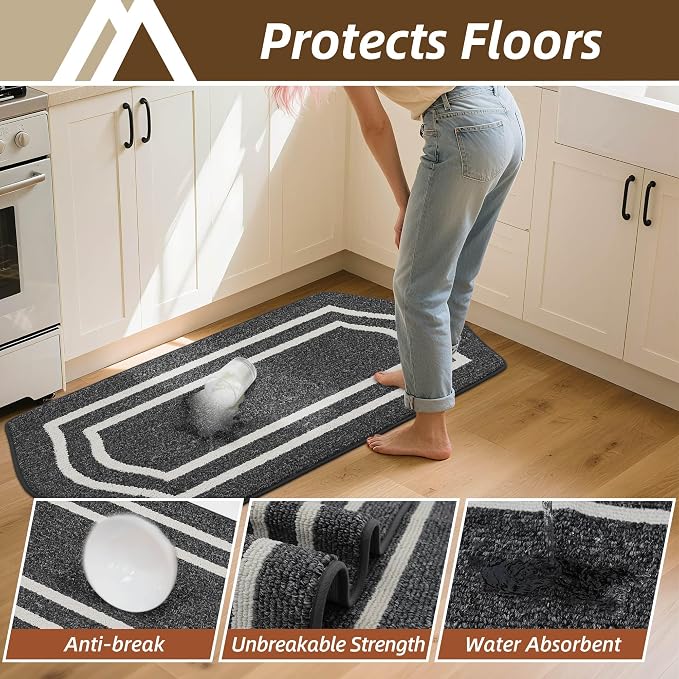 COSY HOMEER Kitchen Rugs and Mats Sets of 2PCS Non Slip Kitchen Mats - Image 3