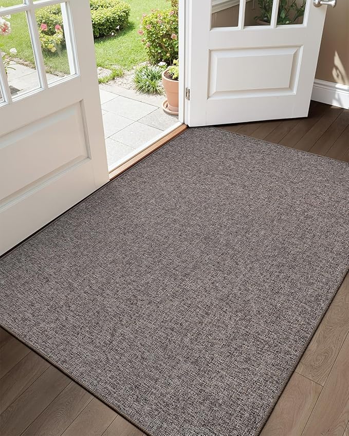 Color&Geometry Ultra Thin Indoor Door Mat 36"x56", Non Slip Rubber Backed Dirt by COLORG