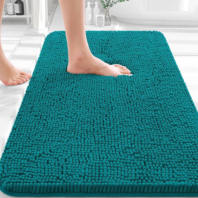 OLANLY Bathroom Rugs 32x20, Extra Soft Absorbent Chenille Bath Rugs, Rubber by OLANLY