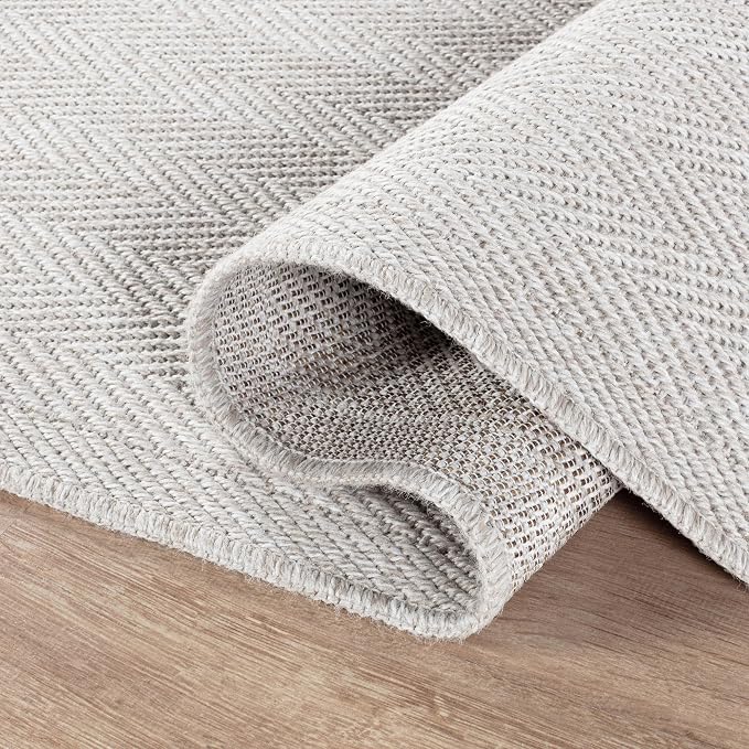 CAMILSON Easy Jute Rug 10x14, Indoor Outdoor Off-White Color Fiber Area Rugs - Image 3