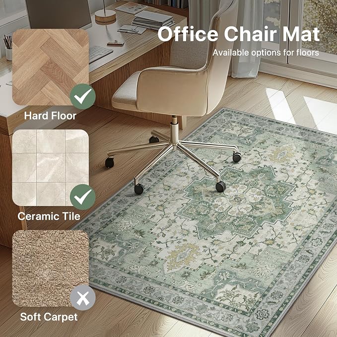 Office Chair Mat for Hardwood Tile Floor, Under Desk Carpet Protector for - Image 7