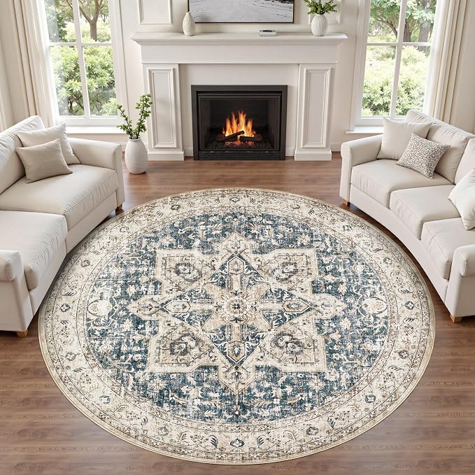 Tortania 5' Round Area Rug Living Room Rugs - Image 6