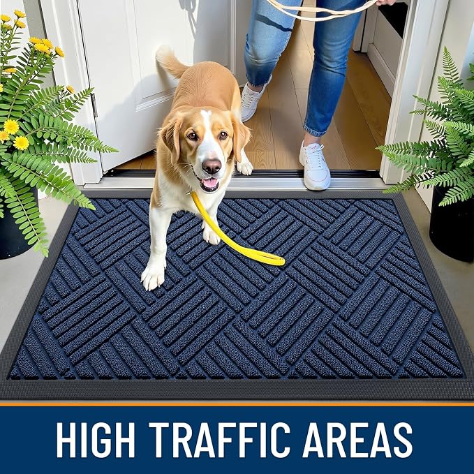 OLANLY Front Door Mat Outside Entrance 59x34, Heavy Duty Sturdy Natural Rubber - Image 5