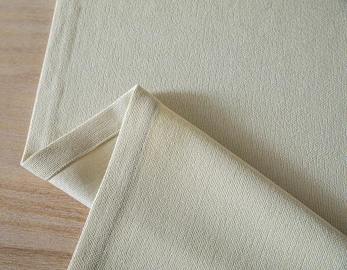 Burlap Style Farmhouse Table Runner, 14x108 Inches Cream | Thick Durable Fabric - Image 7