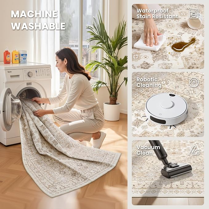 zesthome 7x9 Area Rug, Super Soft Washable Rugs - Image 5