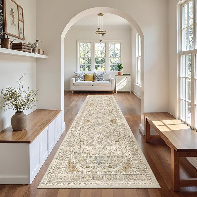 Madane Hallway Runner Rug 2'6''x10' Kitchen Runner, Non Slip Vintage Runners - Image 2