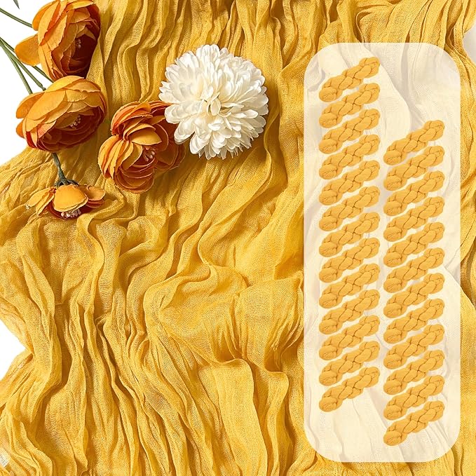 25 Pack Gold Polyester Gauze Table Runner, 17 x 108 Inch, Bohemian Style by Unknown