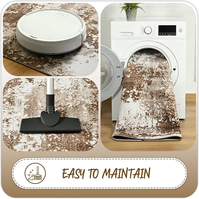Entryway Rug 3x5 Brown Door Mat Indoor Entrance 36x60, Washable Small Throw Rugs - Image 7