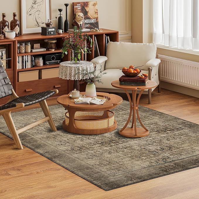 Washable Area Rug 3' x 5 ' Vintage Traditional Persian Mat - Image 2