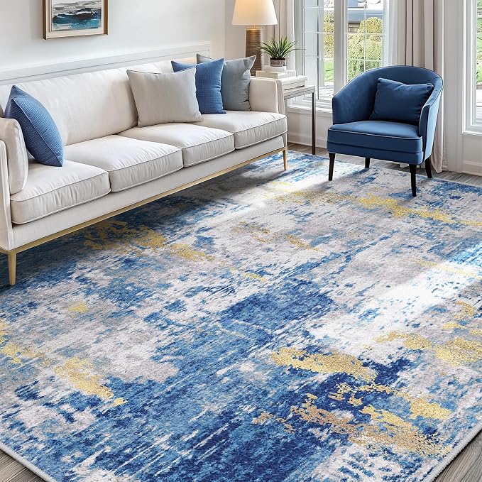 RELEANY Washable Area Rugs 6'x9' Non-Slip Modern Abstract Soft by RELEANY
