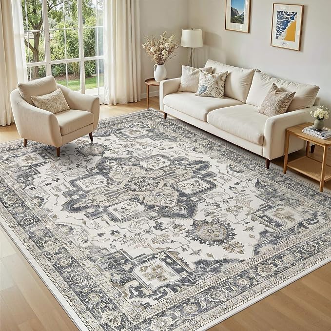 Washable 5x7 Area Rug for Living Room by JessibouAreaRug