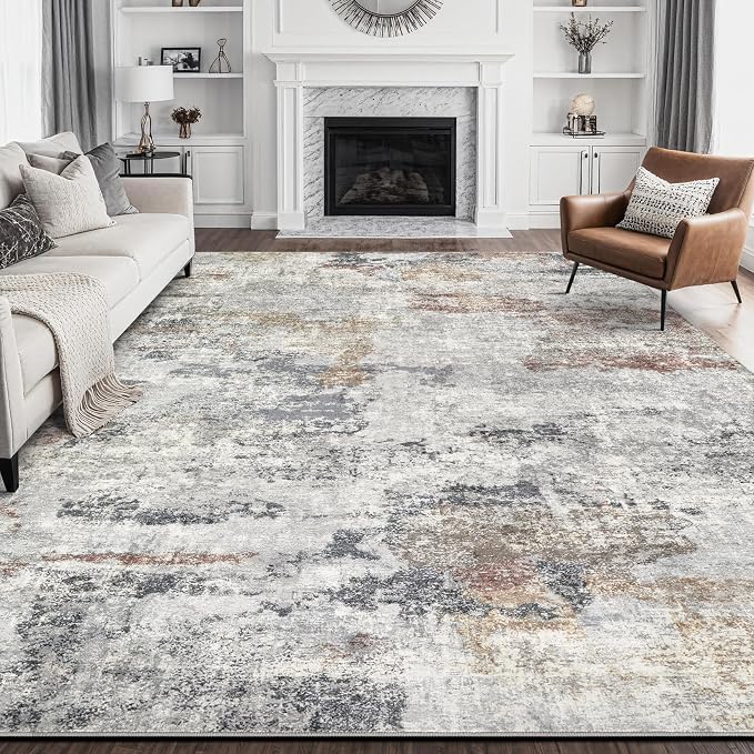 DMOYEST 10x12 Area Rug for Living Room, Washable & Non Slip Large Indoor Carpet by DMOYEST
