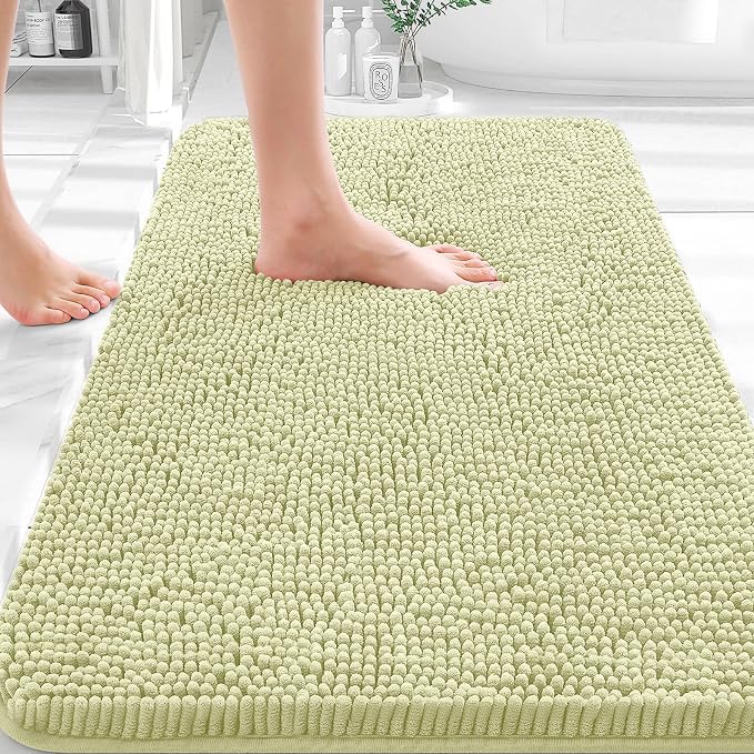 OLANLY Bathroom Rugs 35x24, Extra Soft Absorbent Chenille Bath Rugs, Rubber by OLANLY