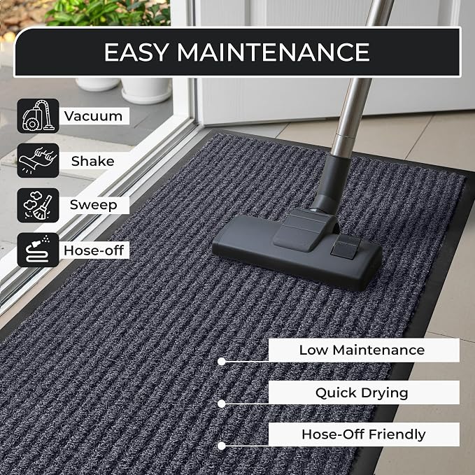 2 Pack Heavy Duty Entry Mat 2' x 3', Low Profile Door Rug - Image 4