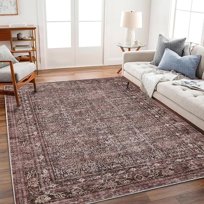 CHAMPLANT Area Rug 5'x7' Washable Rug Traditional Floor Cover Thin Retro by CHAMPLANT