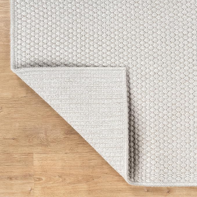 CAMILSON Easy Jute Rug 4x6, Indoor Outdoor Off-White Farmhouse Area Rugs - Image 9
