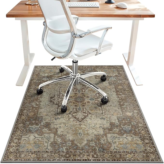 48"x60" Office Chair Mat for Hardwood Tile Floor, Under Desk Carpet Protector by BESBLEE