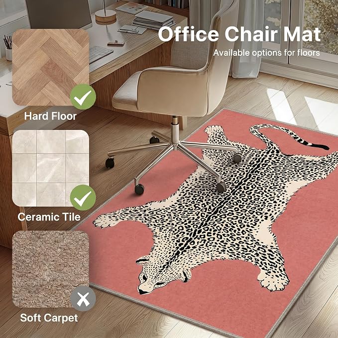 48"x60" Office Chair Mat for Hardwood Tile Floor, Under Desk Carpet Protector - Image 3
