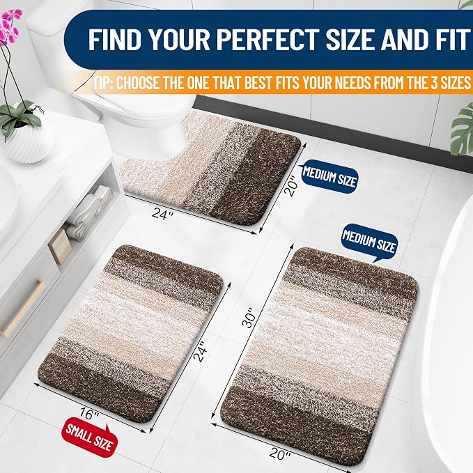 OLANLY Large Bathroom Rugs Mat 40x24, Extra Soft Absorbent Microfiber Bath Rugs - Image 2