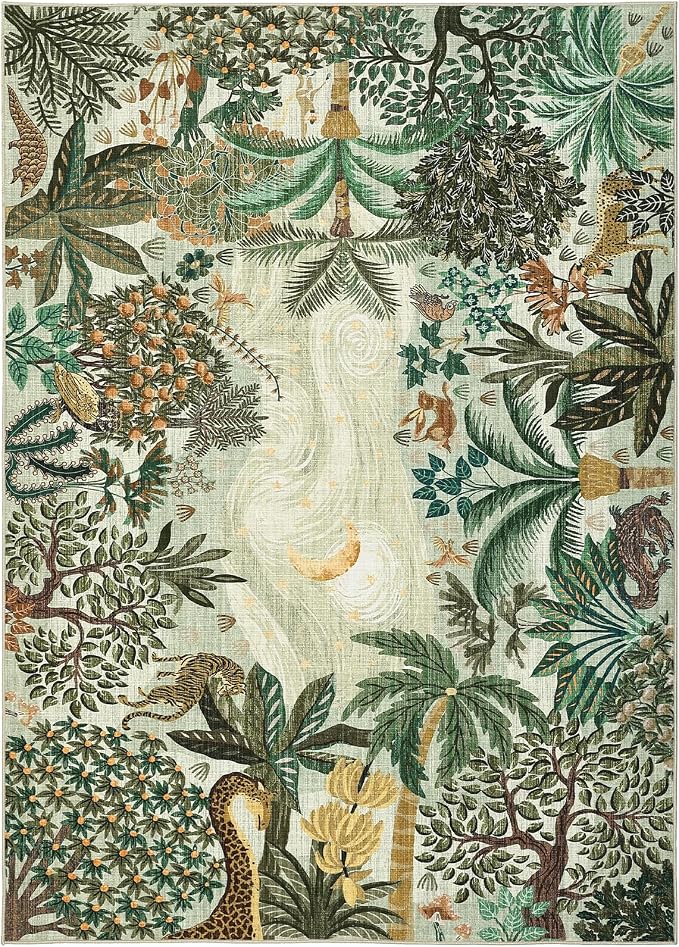 GarveeHome 6x9 Area Rug Jungle Green Washable Rugs - Image 8