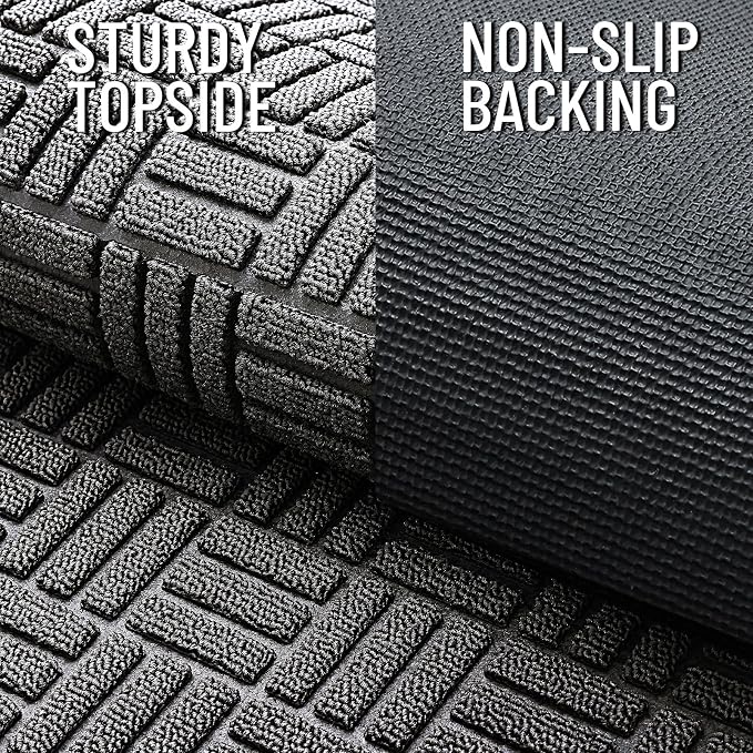OLANLY Front Door Mat Outside Entrance 59x34, Heavy Duty Sturdy Natural Rubber - Image 4