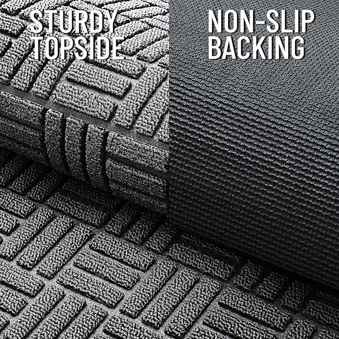 OLANLY Front Door Mat Outside Entrance 33x21, Heavy Duty Sturdy Natural Rubber - Image 4