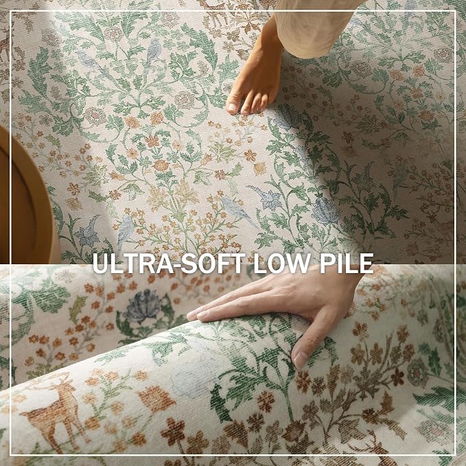 Washable Area Rugs for Living Room: 5x7 Bedroom Rug Vintage Area Rug Stain - Image 5