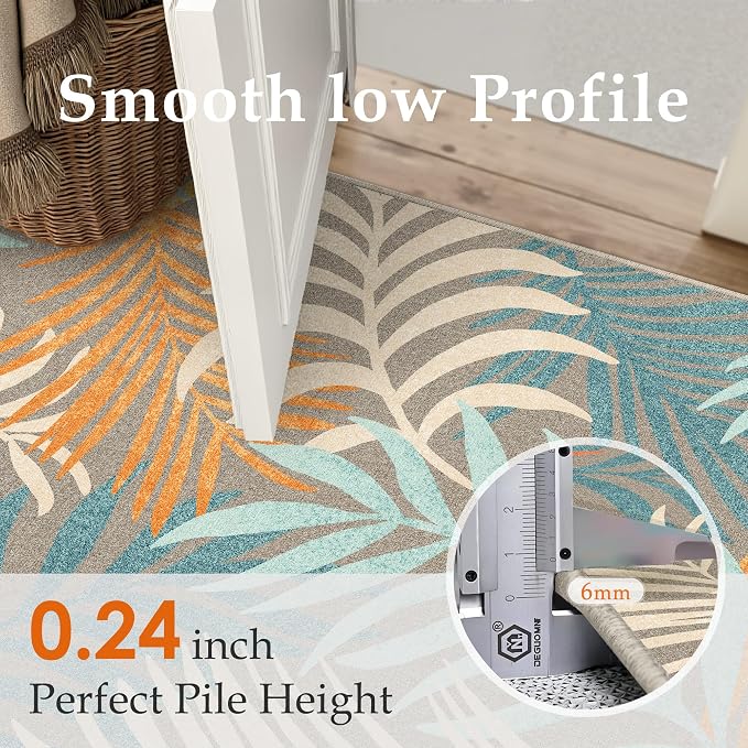 8x10 Indoor Outdoor Area Rug Washable Patio Rug Brown Non Slip Non Shedding - Image 5