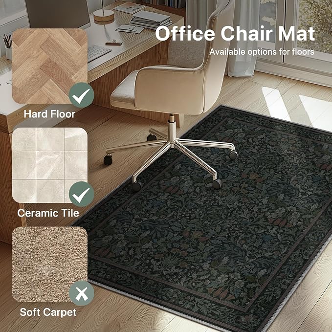 36"x48" Office Chair Mat for Hardwood Tile Floor, Under Desk Carpet Protector - Image 3