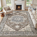 8x10 Area Rugs Living Room: Washable Vintage Rug Large Non-Slip Stain Resistant by JessibouAreaRug