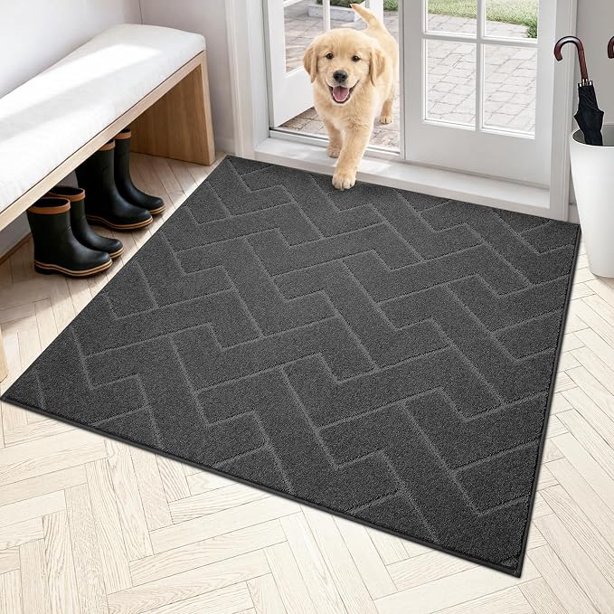 PURRUGS Dirt Trapping Door Mat 48" x 48", Non-Slip Machine Washable Entry Rug by PURRUGS