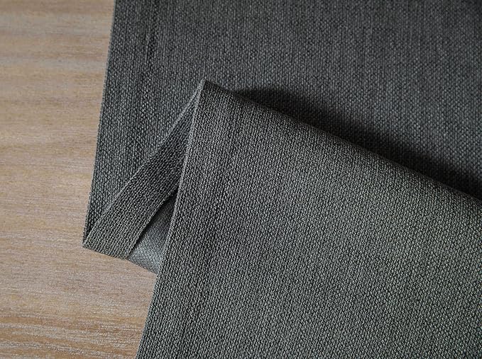 Burlap Style Farmhouse Table Runner, 14x108 Inches Graphite Grey | Thick - Image 7