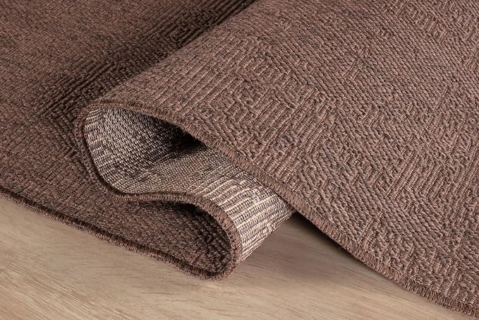 CAMILSON Easy Jute Round Rug 4ft Indoor Outdoor Brown Color Fiber Area Rugs - Image 3