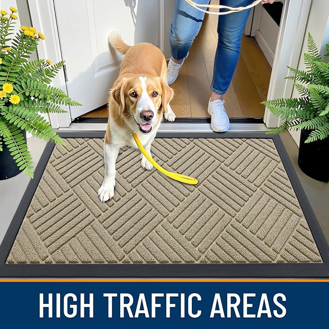 OLANLY Front Door Mat Outside Entrance 71x47, Heavy Duty Sturdy Natural Rubber - Image 5