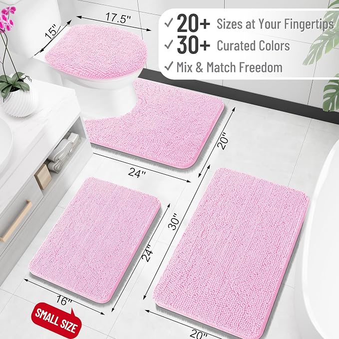 OLANLY Large Bathroom Rugs 45x27, Extra Soft Absorbent Chenille Bath Rugs - Image 2