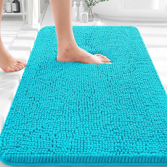 OLANLY Bathroom Rugs 32x20, Extra Soft Absorbent Chenille Bath Rugs, Rubber by OLANLY