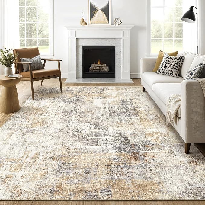 LOONGRUG 7x9 Area Rug Living Room: Machine Washable Large Abstract Soft Rugs by LOONGRUG