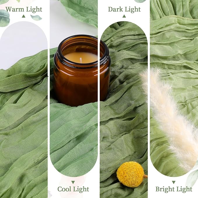 AGIRL 6 Pack Sage Green Cheesecloth Table Runner 10FT Boho Gauze Home Decor | - Image 5