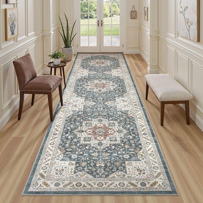 Vintage Hallway Runner Rug 3x8: Large Soft Washable Entryway - Image 5