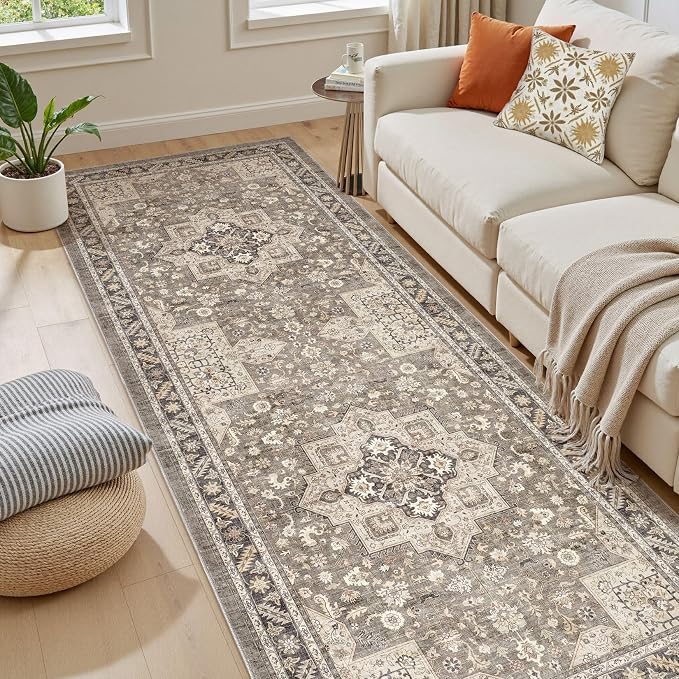 Vintage Hallway Runner Rug 3x10: Large Soft Washable Entryway - Image 7