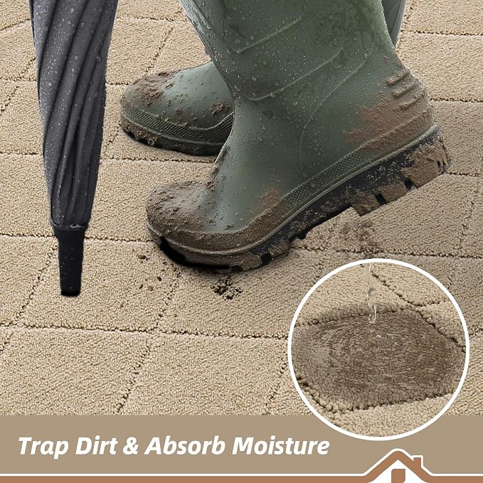 BEQHAUSE Dirt Trapper Door Mat 36" x 60", Doormat Non-Slip Entryway Rugs - Image 3