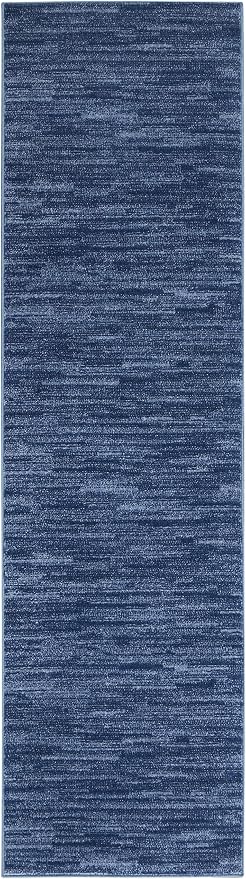 Nourison Home Nourison Essentials Navy Blue 2'2" x 10' Area Rug - Image 7
