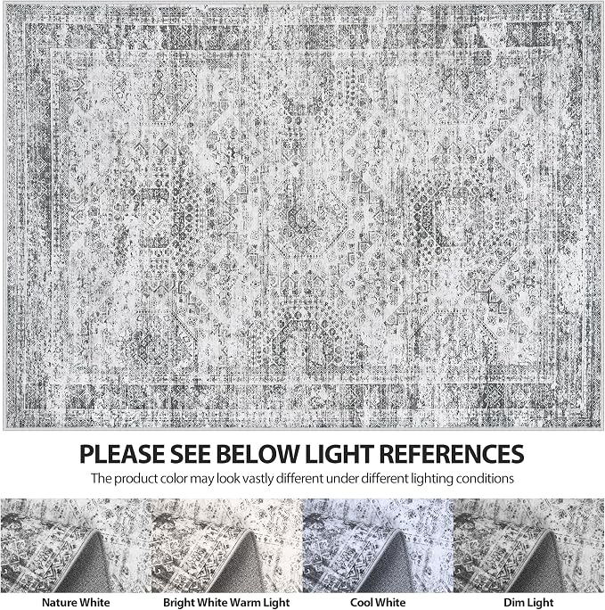 8x10 Area Rugs for Living Room Rug Washable: Abstract Large Rug for Dining Room - Image 7